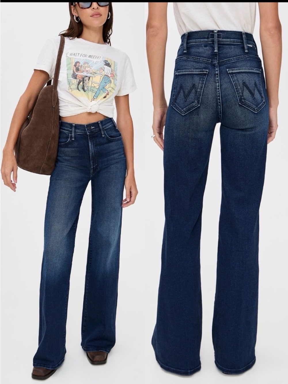 MOTHER SUPERIOR Jeans Hustler Roller Sneak Heirloom Dark Wash Blue Size 29